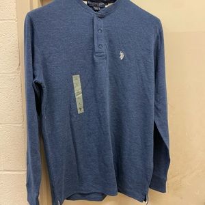 NEW WITH TAGS men’s size XL Polo blue long sleeve warm shirt